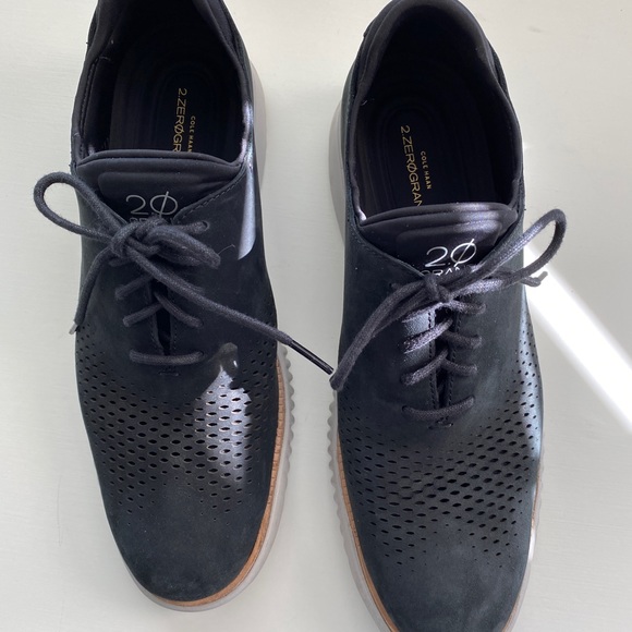 Cole Haan Zerogrand Black Suede Wingtip Oxfords - Picture 12 of 14